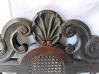 Antique Vintage Shell Carved Victorian Walnut Pediment Crest 15  X 9 3 4 