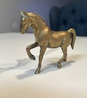 Solid Heavy Brass Horse Figurine 4    Tall Vintage Made In Taiwan Decor