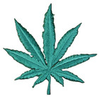 Marijuana Leaf Applique Patch Embroidered Cannabis Pot Weed Badge 2 75  Iron On