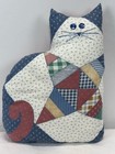 Vtg Cat Patchwork Quilted Pillows  set Of 2  Cat Kitten Cottage Kitschy Granny