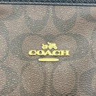 Coach Signature City Zip Tote Brown Canvas Black Leather Gold