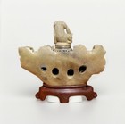 Large Vintage Chinese Soapstone Incense Burner Censer 12  Foo Dogs 10 6 Lbs Prc
