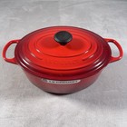 Le Creuset Vintage Enameled Cast Iron Oval Dutch Oven 6 3 4 Qt 31cm Red France