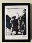 Framed Original Wolverine   The Incredible Hulk Comic Art - A4 - Signed Fan Art