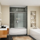 Sunny Shower 60  Semi-frameless Sliding Bathtub Shower Doors 1 4  Frosted Glass