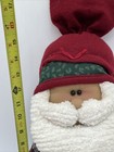 Primitive Folk Art Weighted Santa Claus Doll Patchwork Quilt Chenille Beard 15 