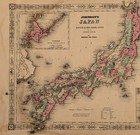 1864 Japan Map Original Johnson   Ward 15 5x12 5 Inches Large