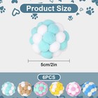 Yasdyri Cat Toys Balls 6 Pieces With Bells 5cm Soft Pom Poms Color