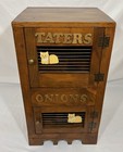 Vintage Potatoes Taters  n Onions Solid Wood Storage Bin Farmhouse Country