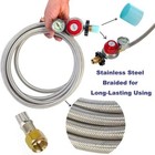12ft High Pressure Adjustable Propane Gas Regulator Hose Indicator  Stainless