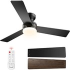 42-72   Flush Mount Led Ceiling Fan With Light Remote 6 1 Speeds  3cct  Dimmable
