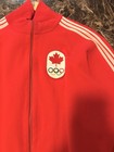 Vintage Adidas Team Canada Olympic Track Jacket Red Full Zip Trefoil 70s 80s S