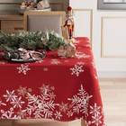 Xchi Winter Red Snowflakes Tablecloth 84 X 60  rectangular   Colorfull