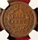Ngc Au-55  1851 Braided Hair Half Cent