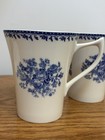 Coffee Mug Pair Luzerne Oneida Lancaster Garden     Blue   White Porcelain  13 Oz