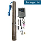 2hp 4in Solar Pump Submersible Pump Bore Deep Well Pump mppt Controller Dc 110v