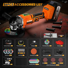 Cordless 4 1 2-power Angle Grinder For Dewalt 20v Max Battery Brushless 9500rpm