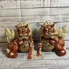 A Pair Of Vtg  Asian Porcelain Foo Dogs 8 25  Figurines