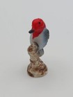 Vtg 2 Inch Red-headed Woodpecker On Branch Mini Figurine Bone China Japan