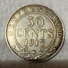 1917 Newfoundland 50 Cents Silver Coin Pre-confederation King George V Canada