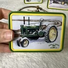 Lot 6 John Deere Christmas Tree Ornament Mini Tin Lunchbox Green Gold Tractor