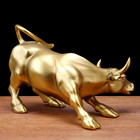Wall Street Bull Statue Gold Charging Bull Market Sculpture Finance Office Decor