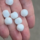 Vintage Old German Glass Beads Solid White Matte polished Table Cut Style