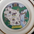 Vintage Wisconsin Souvenir Plate Pearl China Co Hand Decorated 22kt Gold 10 5 