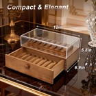 Knife Display Case 15  Wood Walnut Edc Pocket Knives Watch Organizer Acrylic Box