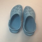 Crocs Classic Floral Cut Out Clog Shoes Sandals Aquamarine Size W 8 Blue
