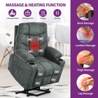 Elderly Power Lift Electric Recliner Chair Heated Vibration Massage Fabric Sofa