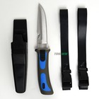 Scuba Diver Knife Sheath Dive Leg And Arm Straps Stainless Steel Blue