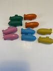 Vintage Goodyear Blimp Erasers Lot 10-2green 2 Blue 2orange 2 Pink2 Yellow Rare