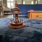 Antique Wooden Sewing Pin Cushion With Spool Holder And Pegs