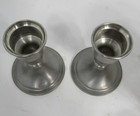 Vintage Web Pewter Weighted Candle Stick Holders Pair Set  Two 4 75 Inches Tall