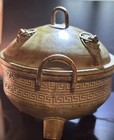 Rare Ancient Shang Dynasty Bronzeware Tripod Ding Vessel Ritual  Offerings Used