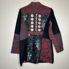 Chico s Elegant Patchwork Floral Mandarin Collar Jacket With Embroidered Details