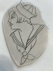 Vintage 1950   s Sailor Girl Acetate Tattoo Stencil