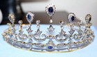 10 41ct Rose Cut Diamond 925 Sterling Silver Sapphire Wedding Hair Tiara Crown
