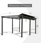 11 x 16  Outdoor Retractable Pergola With Canopy Aluminum Garden Grill Gazebo