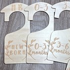 Wood Baby Closet Dividers Set  Floral Beige  Newborn To 24 Months