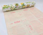 Vintage 1970 s Shelf Contact Paper Sunflower Bonnet Girl Butterfly Green 5 Yards