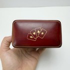 Vintage Florentine Italy Red Leather Playing Cards 2 Deck Holder Leather Case