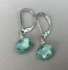 New Sterling Silver Aquamarine Briolette Sundance Charm Artisan Jewelry Earrings