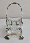 Antique German 800 Silver    Crystal Double Salt Cellar Basket   Late 19th C