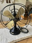 Antique Ge 4 Brass Blade Oscillating 12    Fan Type Aou -clean - No Plug So As Is
