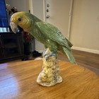 Vintage Italian Majolica Ceramic Parrot Figurine