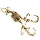 Tow Chain G70 5 16  x3ft V-chain W  8  Medium J Hooks T- Hook W grab Hooks