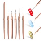 Komall Metallic Nail Art Brushes  5pcs Liner Brushes For Champagne Gold