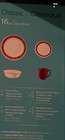 New Corelle Livingware Bandhani 16-piece Dinnerware Set New Sealed Box Red White